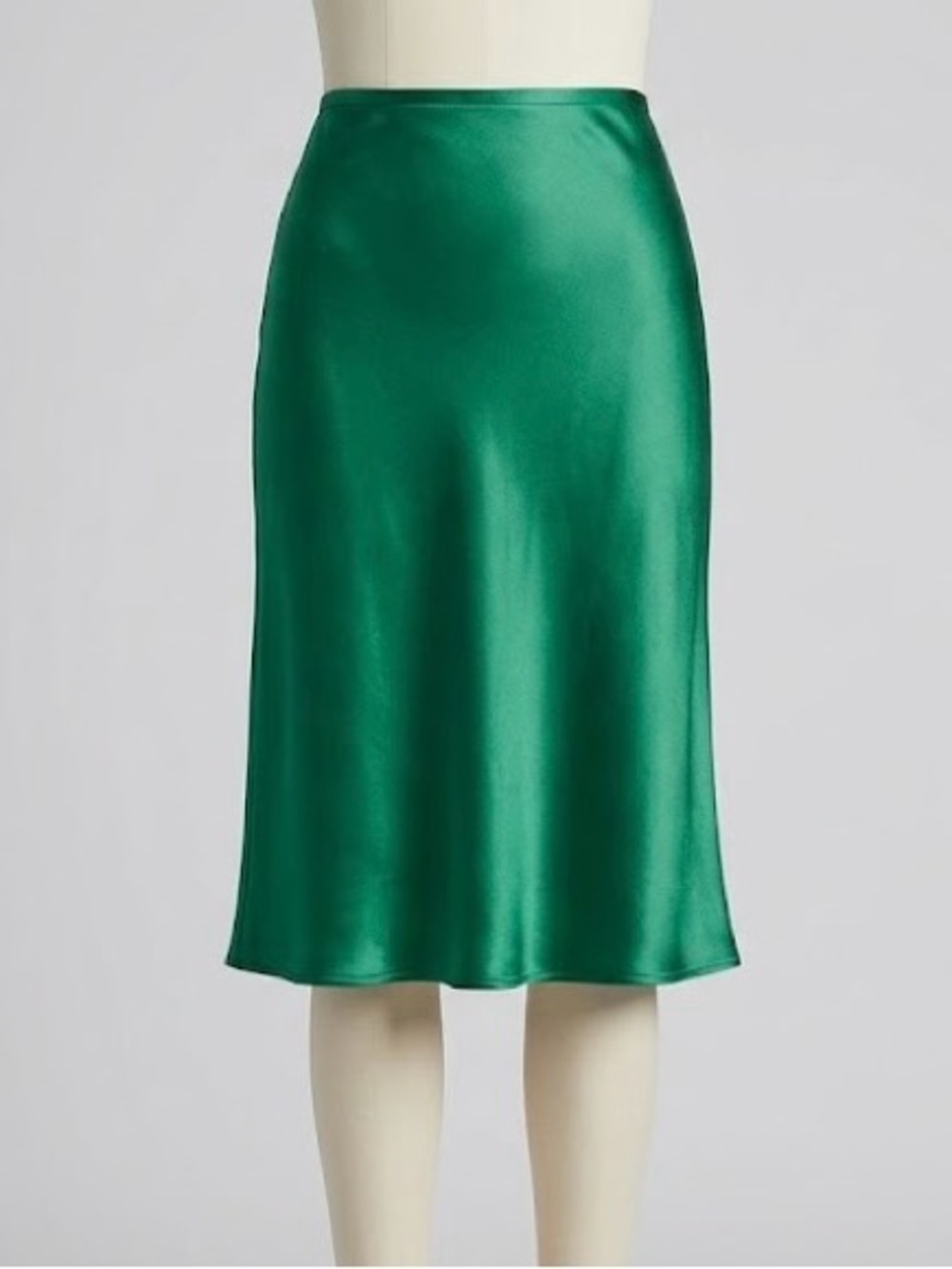 Vince Emerald Green Satin Slip A-Line Skirt